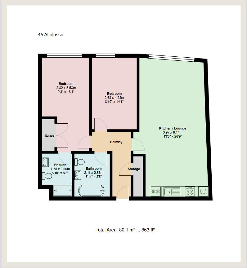 Floorplan for Altolusso, Bute Terrace, City Centre